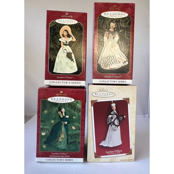 Hallmark Keepsake Ornaments Scarlett O'Hara Gone With The Wind Set of 4 in Box - Picture 2 of 16